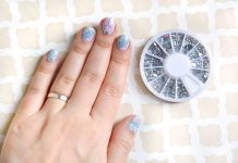 Flowers and Lace Nail Art with Nail Art Gems Flower and Lace nail art with gems